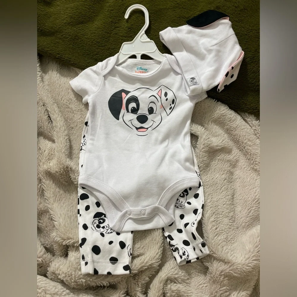NWT Disney Baby Three Piece 101 Dalmatians Outfit